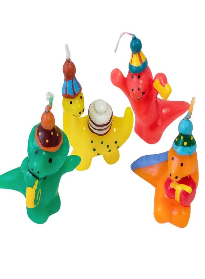 Aprildecember Dinosaur Birthday Candles, Cute 3D Dino Themed Birthday Cake Candles Cake Toppers Party Cake Decorations - Set of 4 - Image 1